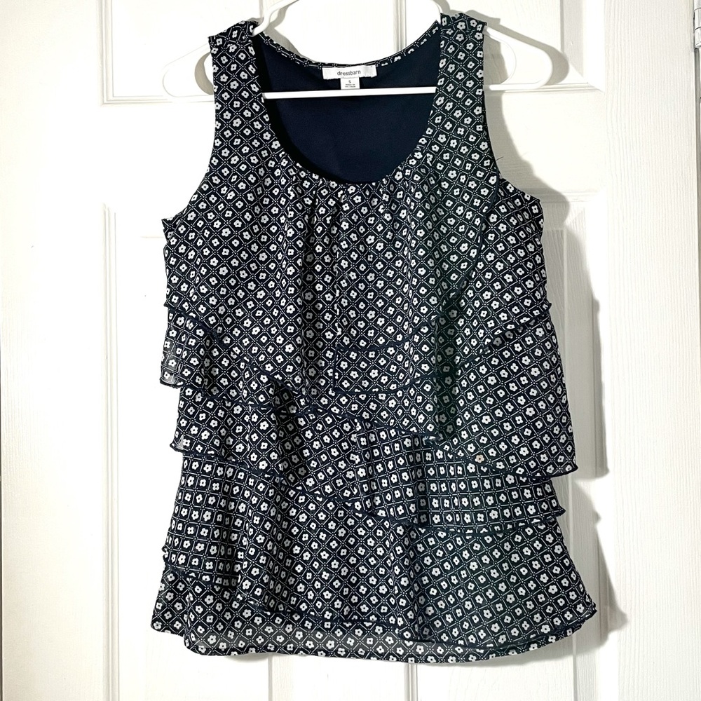 Dressbarn Sleeveless Ruffles Top